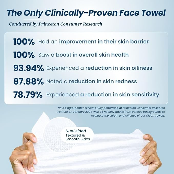 Clean Skin Club Clean Towels XL, 50 Count
