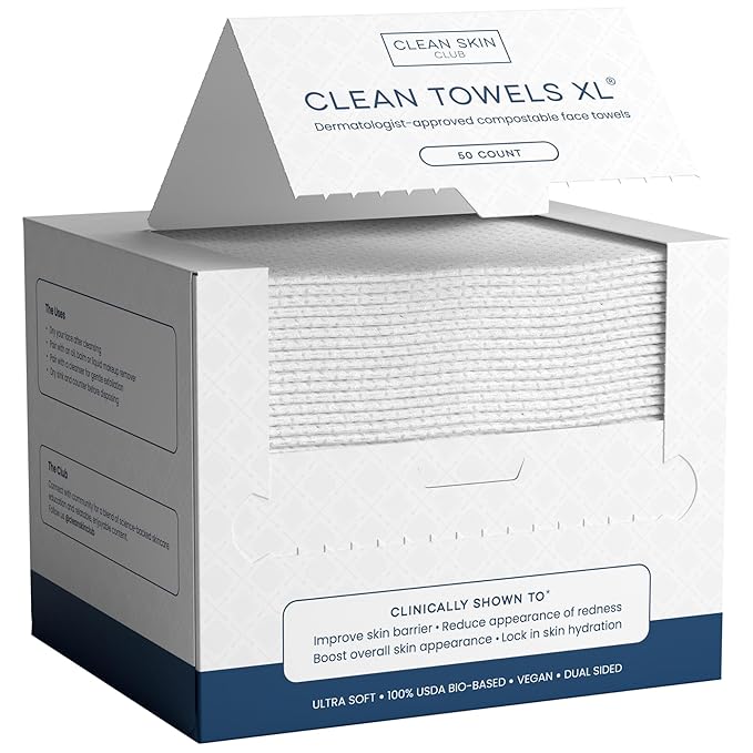 Clean Skin Club Clean Towels XL, 50 Count