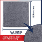 Microfiber Cleaning Cloth Grey - 12 Pcs